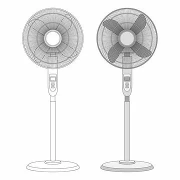 Two Electric fans Illustrazione stock