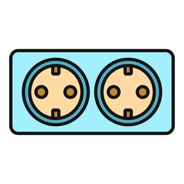 Two electrical power outlets connecting energy technology Stock Illustration
