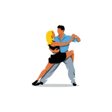 Two elegance tango dancers. Vector Illustration Stock Illustration