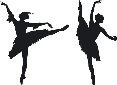 Two elegant ballet dancers show off their grace Illustrazione stock