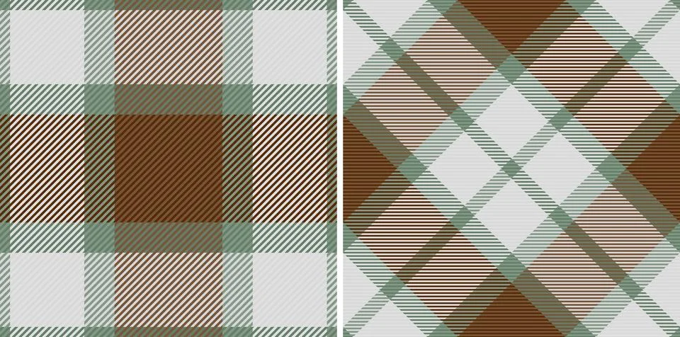 Two elegant plaid patterns in earthy tones.  Perfect for textile design, fash Stock Illustration