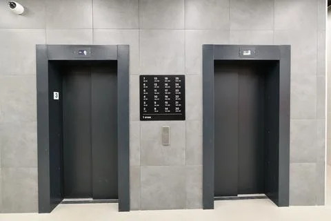 Two elevators in a multi-storey residential building Fotos de archivo