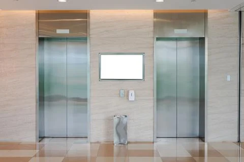 Two elevators in the shopping mall and office building Stock Photos