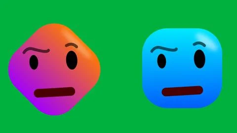 Two emoji of eye brows moving and watching carefully facial expression Stock Illustration