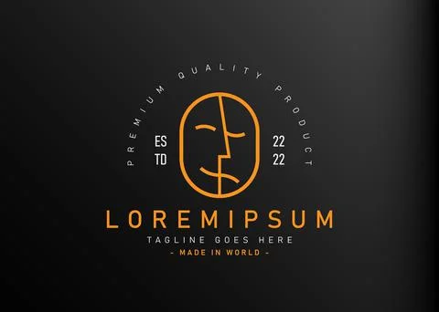 Two emotes face logo design. Vector illustration of sad and happy emotes in o 스톡 일러스트