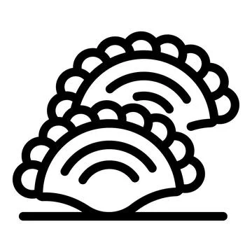 Two empanadas on a table, representing argentinian cuisine and culture Stock Illustration