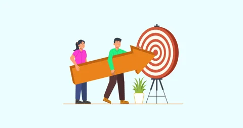Two employees are moving towards a target Stock Footage 276906573