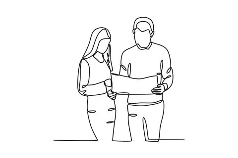 Two employees at work Stock Illustration