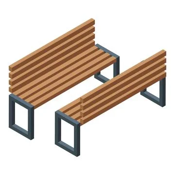 Two empty benches standing in the park on a sunny day Ilustração Stock