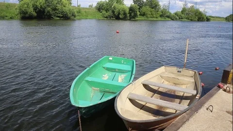 Two empty boats Stock Footage 111920288