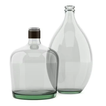 Two empty bottles isolated on white background Stock Illustration