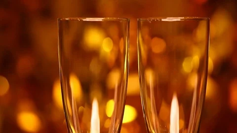 Two Empty champagne glass hd footage Stock Footage 95804149