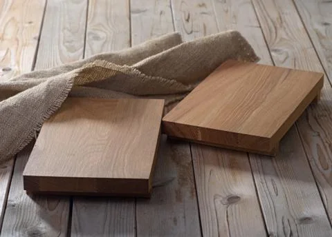 Two empty  chopping boards for dishes Stock Photos