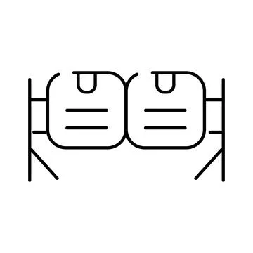 Two empty cinema seats watching a movie screen Stock Illustration