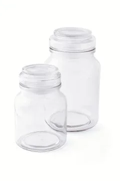 Two empty glass jars Stock Photos