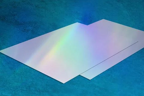 Two empty horizontal rectangle poster mockup on mint blue background Stock Illustration