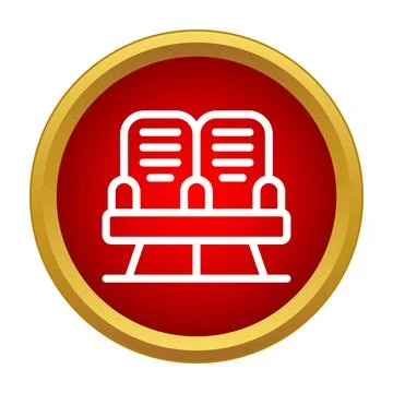 Two empty passenger seats icon in red circle Stock Illustration