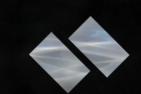 Two empty rectangle business card mockups on dark background Stock Photos