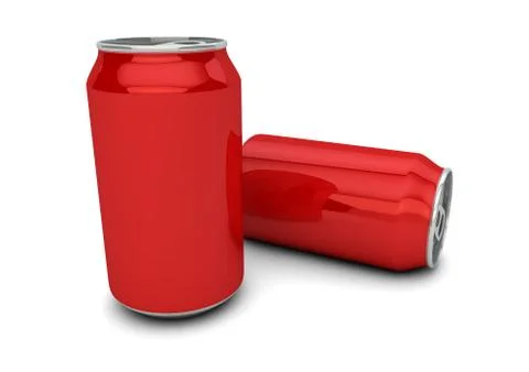 Two empty red cans Illustrazione stock