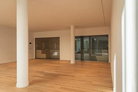 Two empty saunas in a luxury space to set up a private gym Stock Photos
