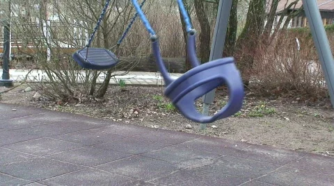 Two empty swings Stock Footage 76716