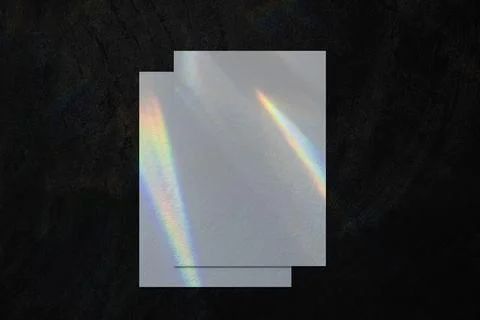 Two empty vertical rectangle poster mockup on black background Stock Photos