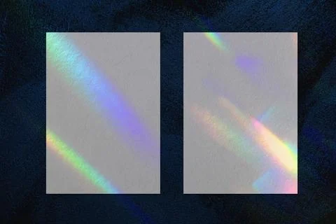 Two empty vertical rectangle poster mockup on blue background Stock Photos