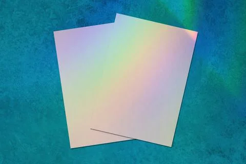 Two empty vertical rectangle poster mockup on blue background Stock Photos