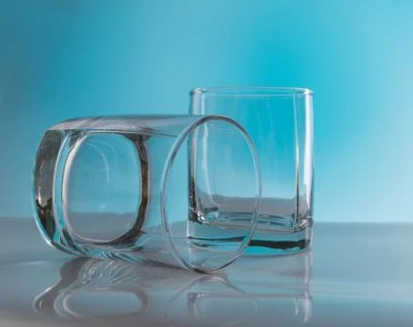 Two empty whiskey glass Stock Photos