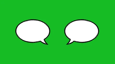 Two empty white animation speech bubbles to moving Stock Footage 296727950