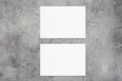 Two empty white horizontal rectangle card mockups Stock Photos