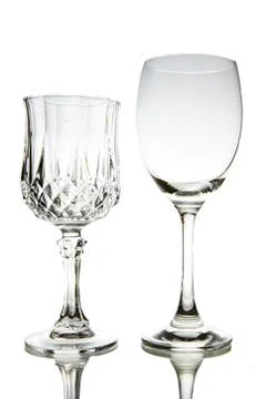 Two empty wine glass. isolated on a white background Stock Photos