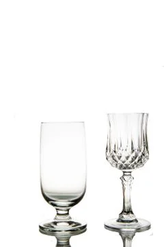 Two empty wine glass. isolated on a white background Stock Photos