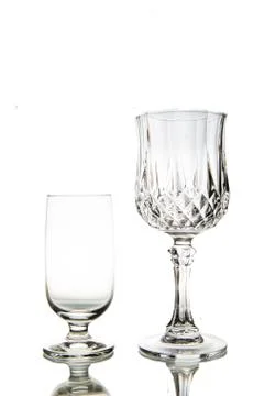 Two empty wine glass. isolated on a white background Stock Photos