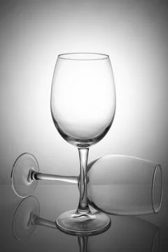 Two empty wine glasses isolated on white background Stock Photos