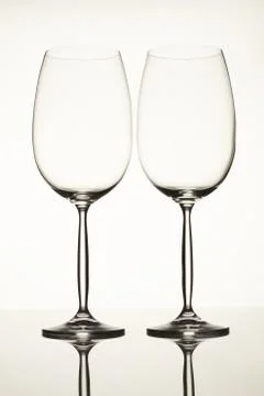 Two empty wine glasses. Stock Photos