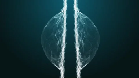 Two energy waves warping with bubble blasts Stock Footage 317376124