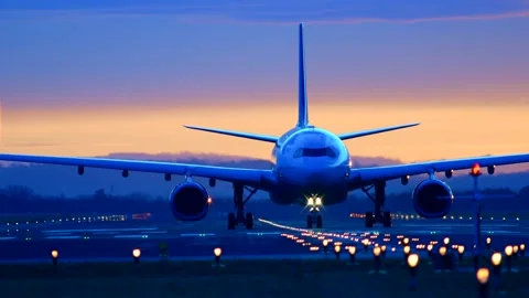 Two engine jet aircraft prepairing to start at the airport of linz Stock Footage 162626825