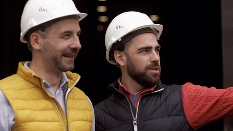 Two Engineer are working at the logistic terminal Stock Footage 111486712