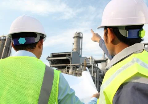 Two engineer discussing a new project Foto stock