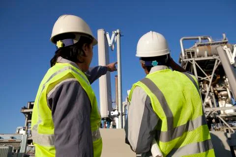 Two engineer power and energy Stock Photos