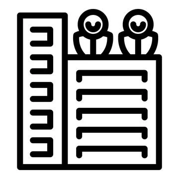 Two engineers standing on top of data center building Stockillustratie
