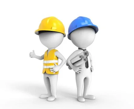 Two engineers thinking Stock Illustration