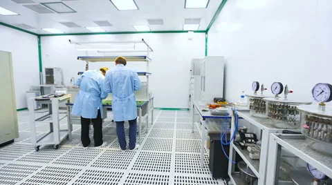 Two Engineers Were Collected and Tested Parts of the Device Tech Laboratory Stock Footage 60576798