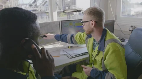 Two engineers working on project Stock Footage 114362548