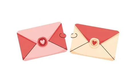 Two envelopes with hearts Stock Illustration