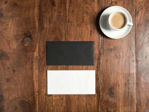 Two envelopes, top view Stock Photos