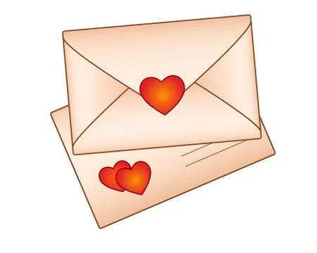 Two envelopes with valentines - vector full color picture. Two envelopes Stock Illustration