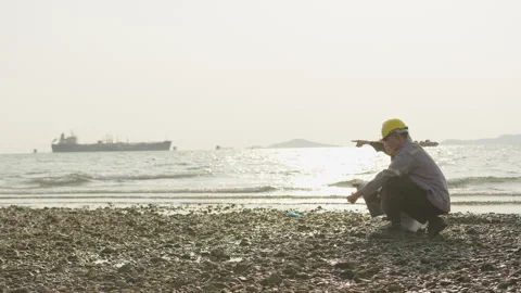Two environmental engineers conduct a site inspection Stock Footage 335701466