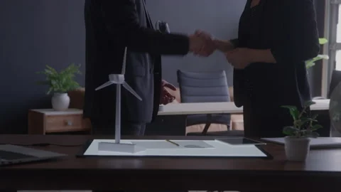 Two Environmentalist Negotiate Eco Friendly Strategy Video stock 219545705